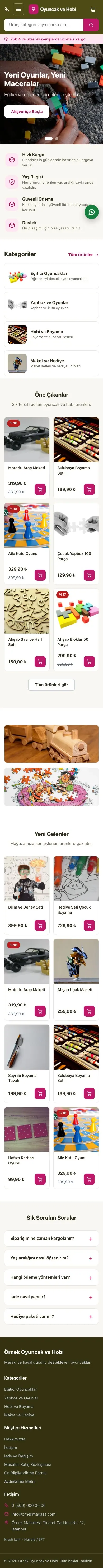 Market Zeytin Pembe – Oyuncak ve Hobi Mağazası E-ticaret Sitesi mobil görünümü