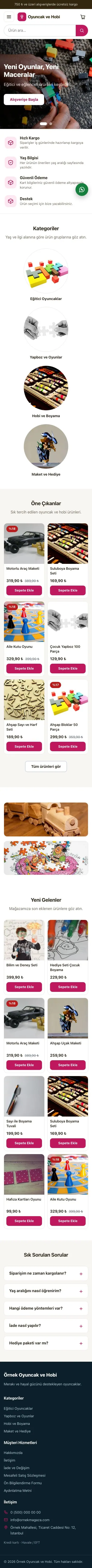 Vitrin Kahve Pembe – Oyuncak ve Hobi Mağazası E-ticaret Sitesi mobil görünümü