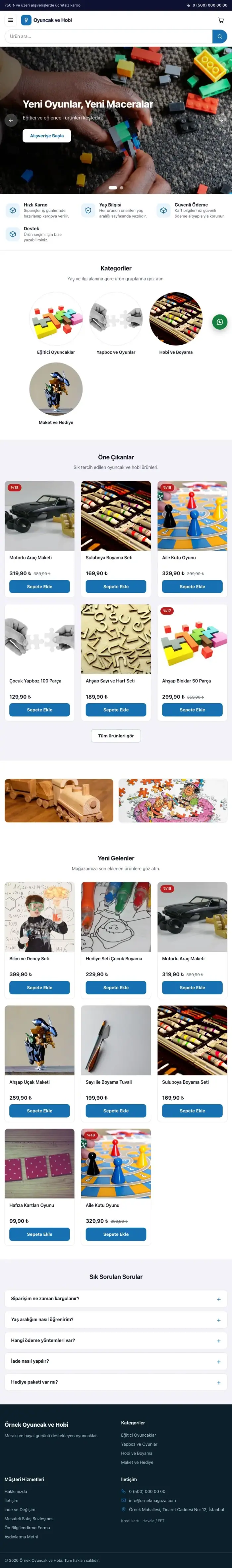 Vitrin Lacivert Mavi – Oyuncak ve Hobi Mağazası E-ticaret Sitesi tablet görünümü
