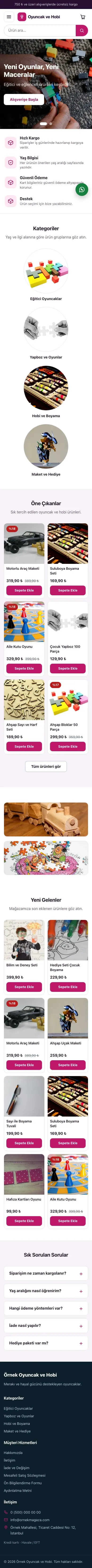 Vitrin Mor Pembe – Oyuncak ve Hobi Mağazası E-ticaret Sitesi mobil görünümü