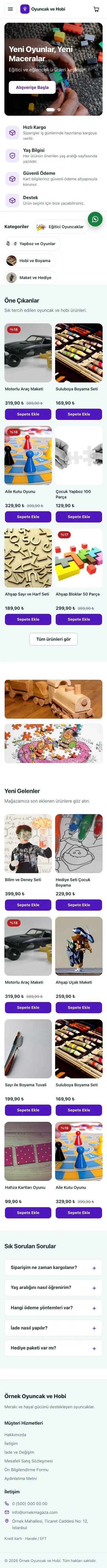 Yan Menü Petrol Mor – Oyuncak ve Hobi Mağazası E-ticaret Sitesi mobil görünümü