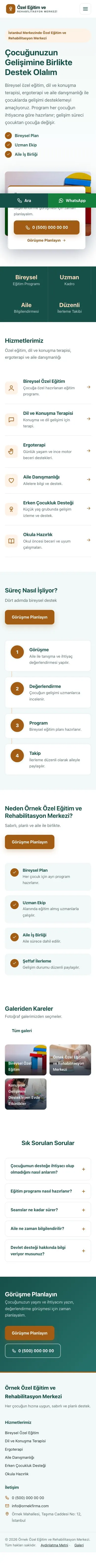 Bölünmüş Petrol Turuncu – Özel Eğitim ve Rehabilitasyon Merkezi Web Sitesi mobil görünümü
