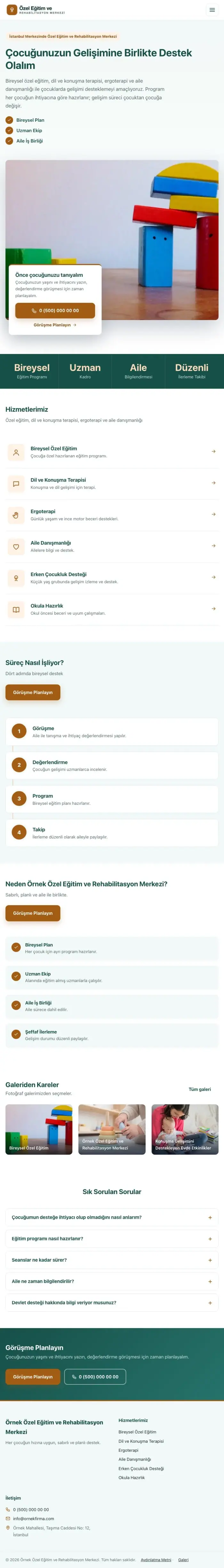 Bölünmüş Petrol Turuncu – Özel Eğitim ve Rehabilitasyon Merkezi Web Sitesi tablet görünümü