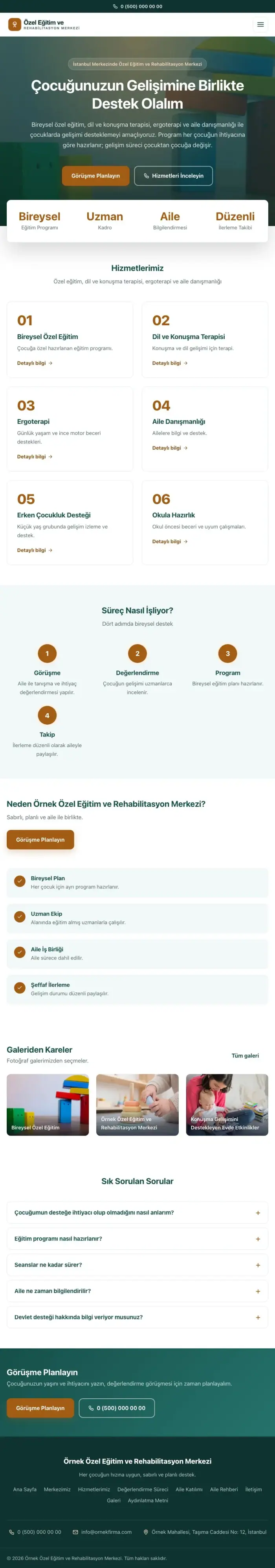Merkez Petrol Turuncu – Özel Eğitim ve Rehabilitasyon Merkezi Web Sitesi tablet görünümü
