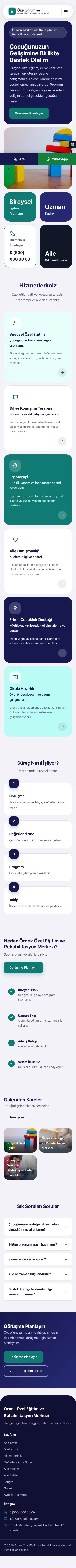 Mozaik Lacivert Turkuaz – Özel Eğitim ve Rehabilitasyon Merkezi Web Sitesi mobil görünümü