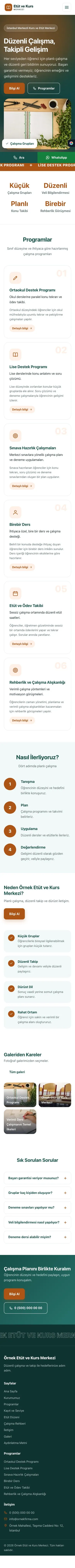 Hareketli Petrol Turuncu – Özel Kurs ve Dershane Web Sitesi mobil görünümü