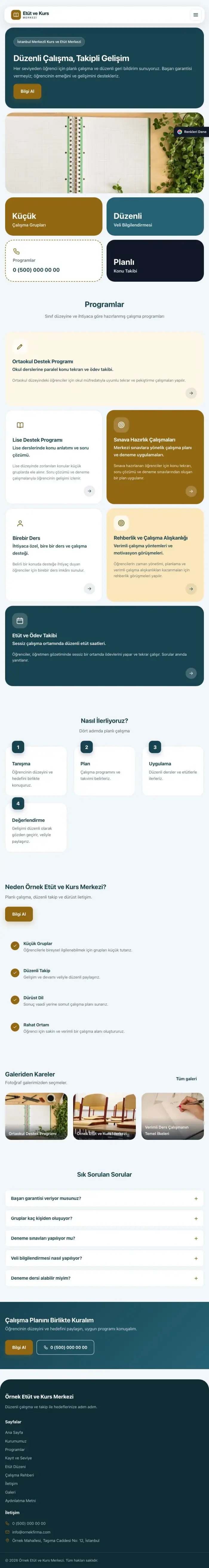 Mozaik Petrol Amber – Özel Kurs ve Dershane Web Sitesi tablet görünümü