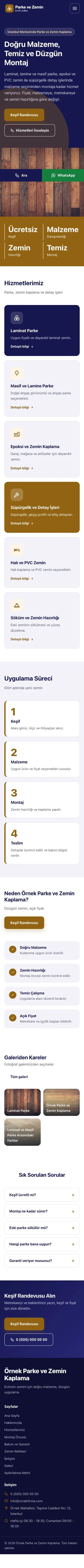 Blok Lacivert Turuncu – Parke ve Zemin Kaplama Web Sitesi mobil görünümü