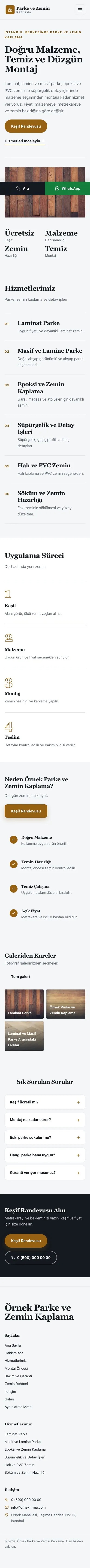 Dergi Editoryal Mavi Turuncu – Parke ve Zemin Kaplama Web Sitesi mobil görünümü