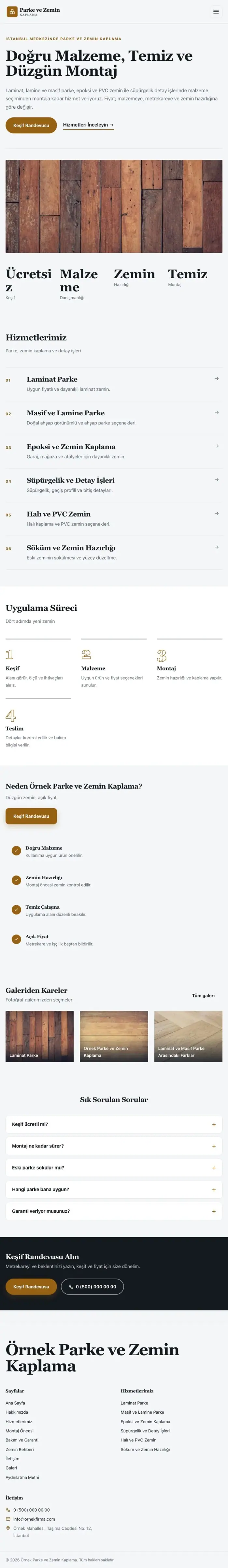 Dergi Editoryal Mavi Turuncu – Parke ve Zemin Kaplama Web Sitesi tablet görünümü