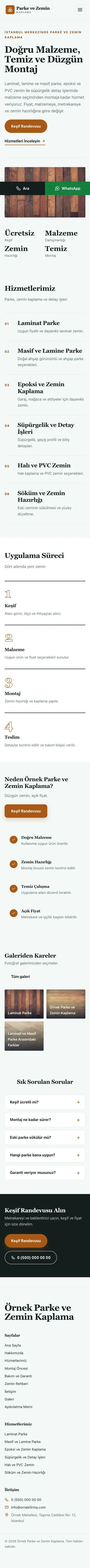 Dergi Editoryal Petrol Turuncu – Parke ve Zemin Kaplama Web Sitesi mobil görünümü