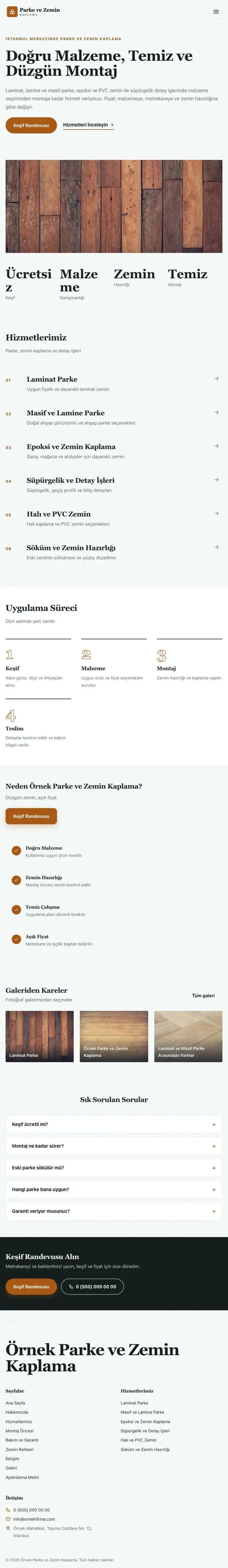 Dergi Editoryal Petrol Turuncu – Parke ve Zemin Kaplama Web Sitesi tablet görünümü