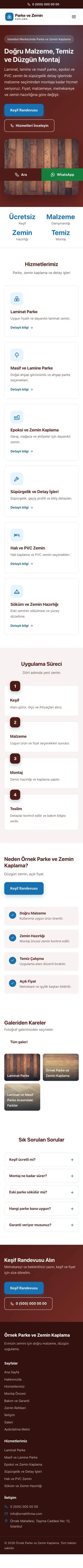 Klasik Bordo Mavi – Parke ve Zemin Kaplama Web Sitesi mobil görünümü