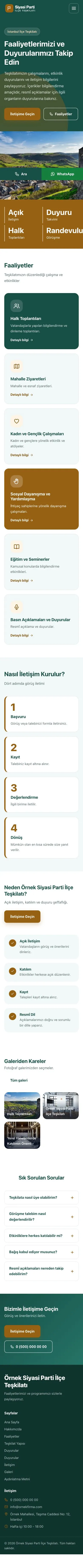 Blok Petrol Turuncu – Parti ve Aday Web Sitesi mobil görünümü