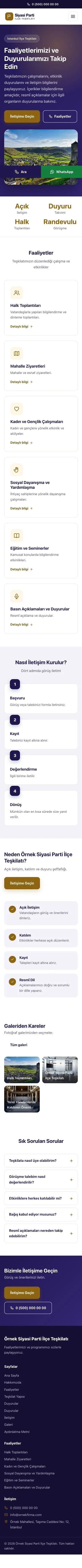 Klasik Lacivert Amber – Parti ve Aday Web Sitesi mobil görünümü