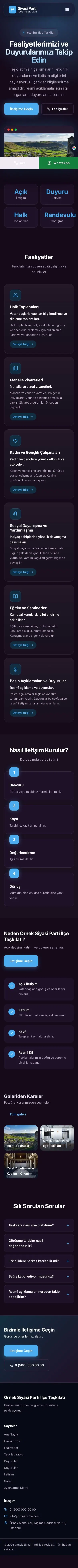 Koyu Modern Mor Mavi – Parti ve Aday Web Sitesi mobil görünümü