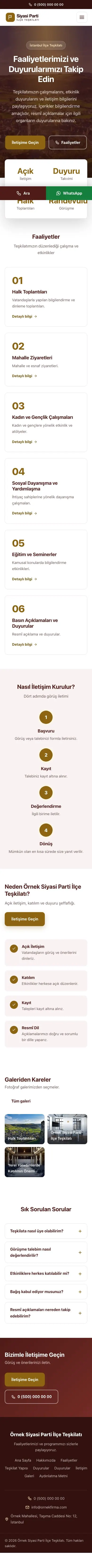Merkez Bordo Amber – Parti ve Aday Web Sitesi mobil görünümü