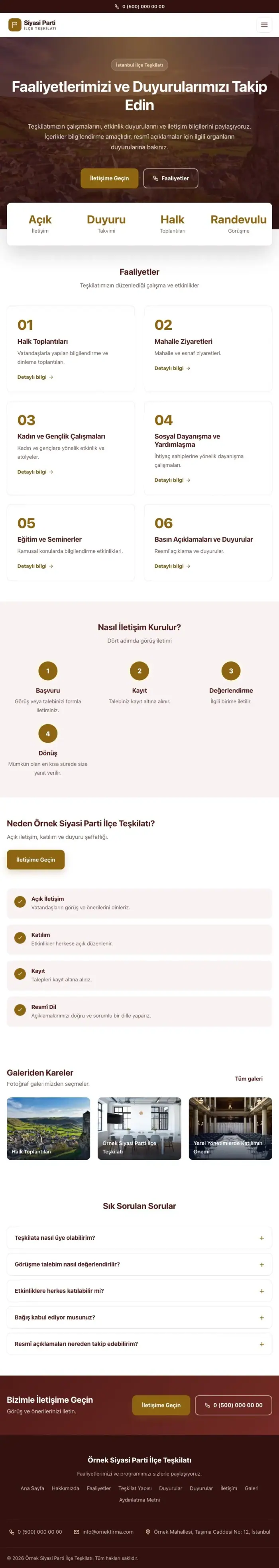Merkez Bordo Amber – Parti ve Aday Web Sitesi tablet görünümü