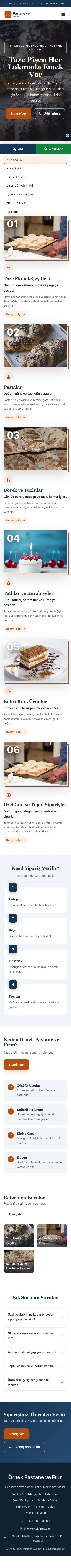 Zigzag Mavi Turuncu – Pastane ve Fırın Web Sitesi mobil görünümü