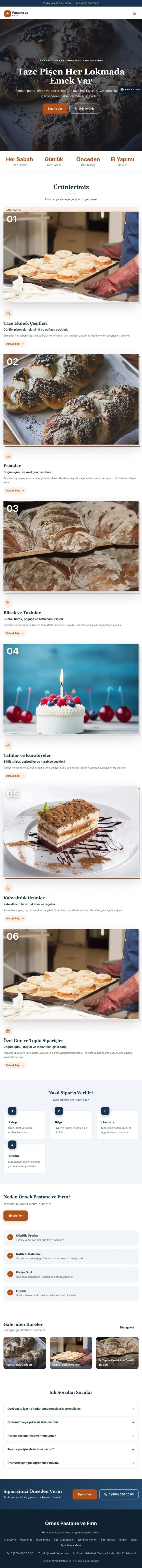 Zigzag Mavi Turuncu – Pastane ve Fırın Web Sitesi tablet görünümü