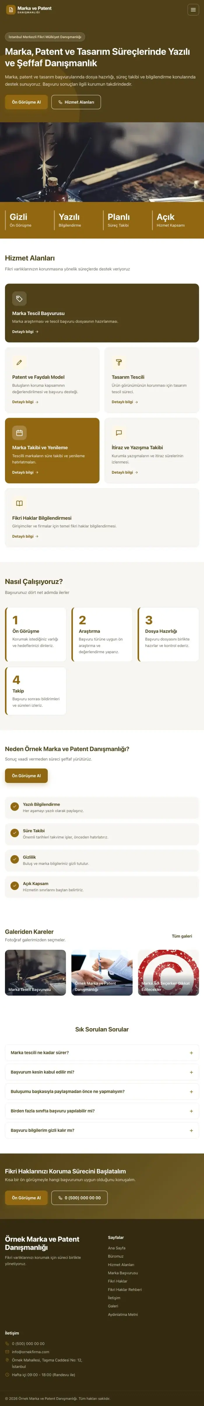 Blok Kahve Amber – Patent ve Marka Danışmanlığı Web Sitesi tablet görünümü