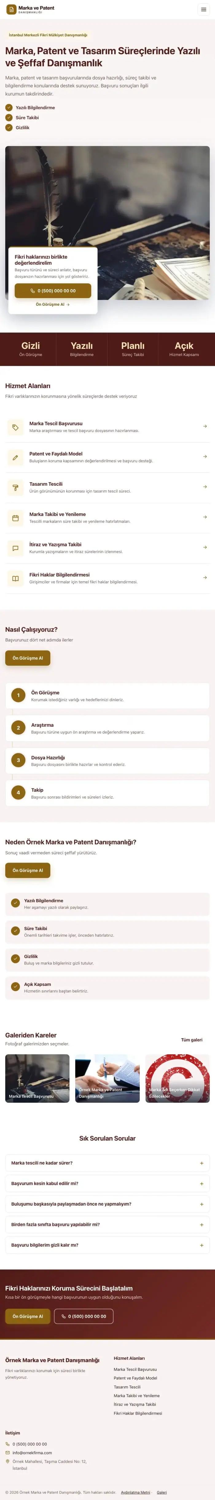 Bölünmüş Bordo Amber – Patent ve Marka Danışmanlığı Web Sitesi tablet görünümü