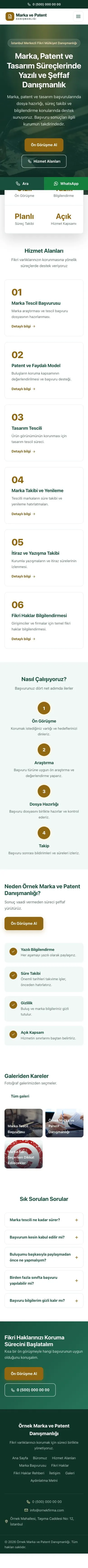 Merkez Petrol Amber – Patent ve Marka Danışmanlığı Web Sitesi mobil görünümü