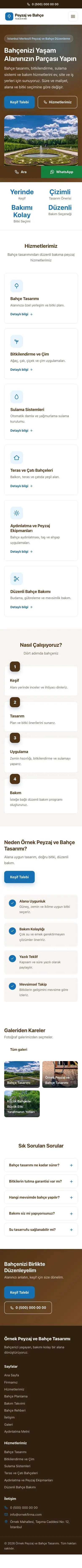 Klasik Kahve Mavi – Peyzaj Web Sitesi mobil görünümü