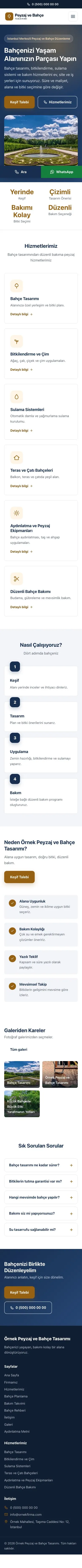 Klasik Mavi Turuncu – Peyzaj Web Sitesi mobil görünümü
