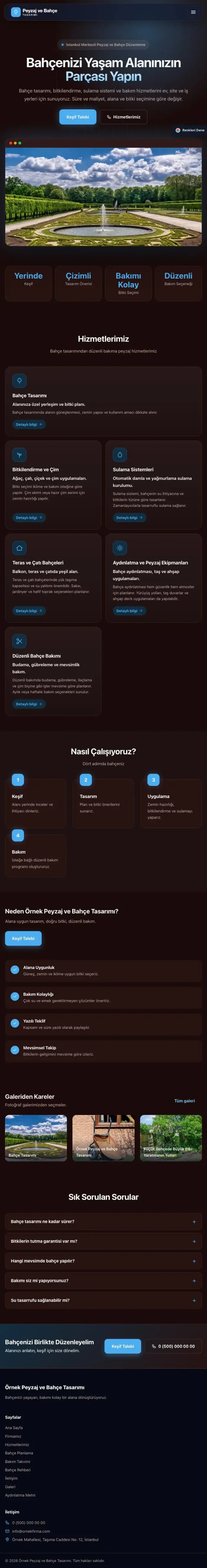 Koyu Modern Bordo Mavi – Peyzaj Web Sitesi tablet görünümü