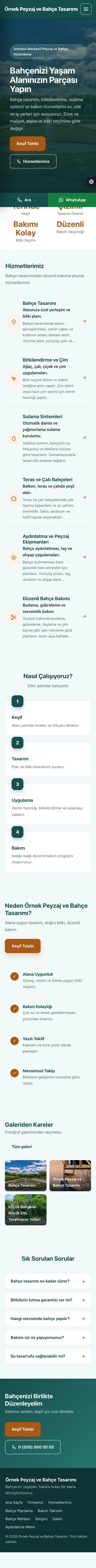 Sol Menü Petrol Turuncu – Peyzaj Web Sitesi mobil görünümü