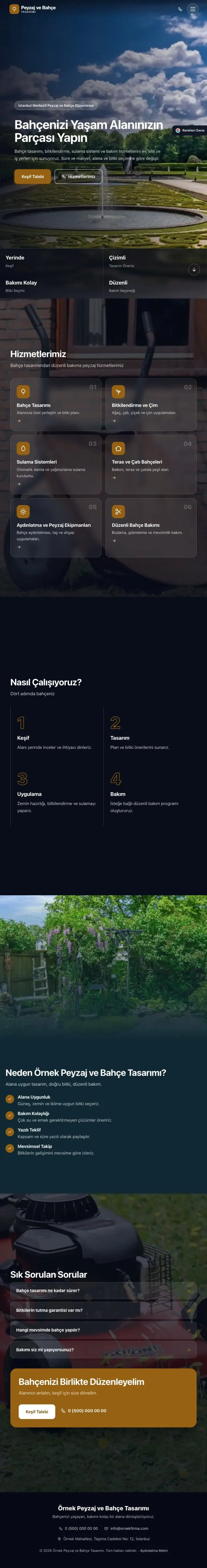 Tam Ekran Mavi Turuncu – Peyzaj Web Sitesi tablet görünümü