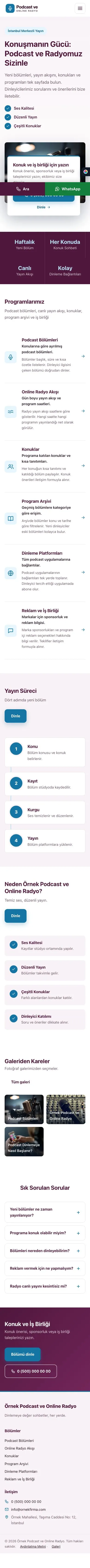 Bölünmüş Erik Mavi – Podcast ve Radyo Web Sitesi mobil görünümü