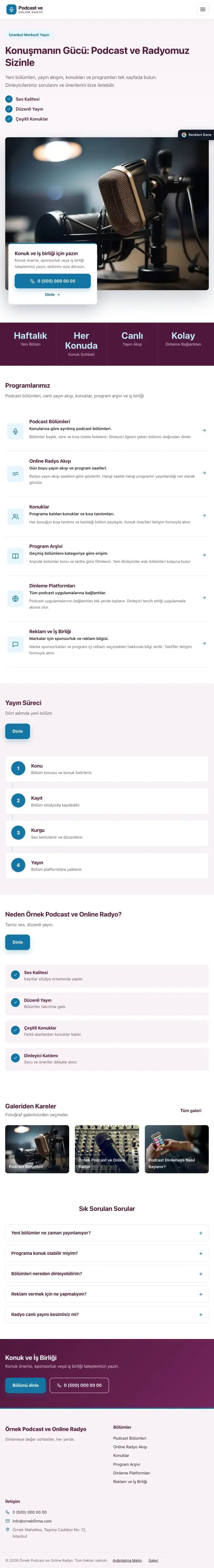 Bölünmüş Erik Mavi – Podcast ve Radyo Web Sitesi tablet görünümü