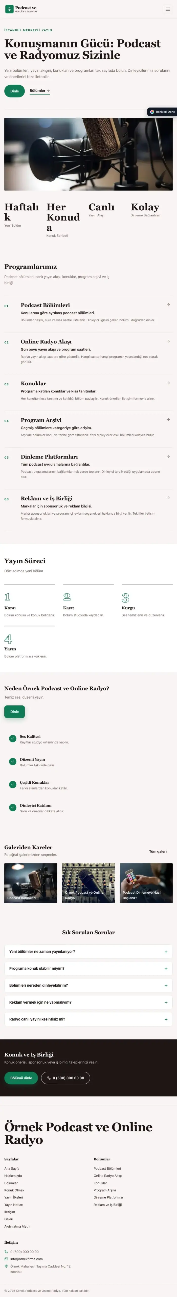 Dergi Editoryal Bordo Turkuaz – Podcast ve Radyo Web Sitesi tablet görünümü