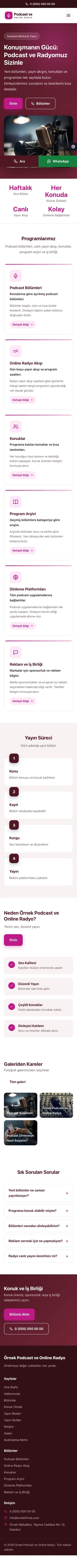 Klasik Bordo Pembe – Podcast ve Radyo Web Sitesi mobil görünümü