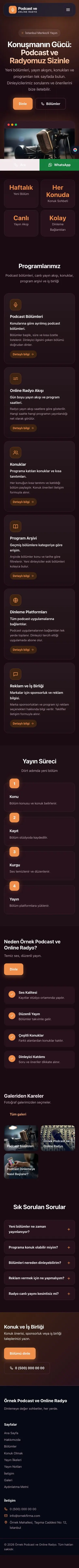 Koyu Modern Erik Turuncu – Podcast ve Radyo Web Sitesi mobil görünümü
