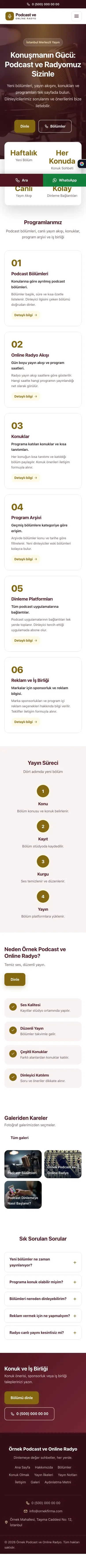 Merkez Bordo Amber – Podcast ve Radyo Web Sitesi mobil görünümü