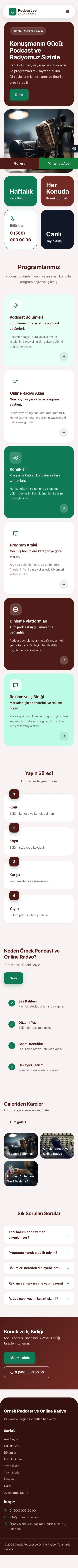 Mozaik Bordo Turkuaz – Podcast ve Radyo Web Sitesi mobil görünümü