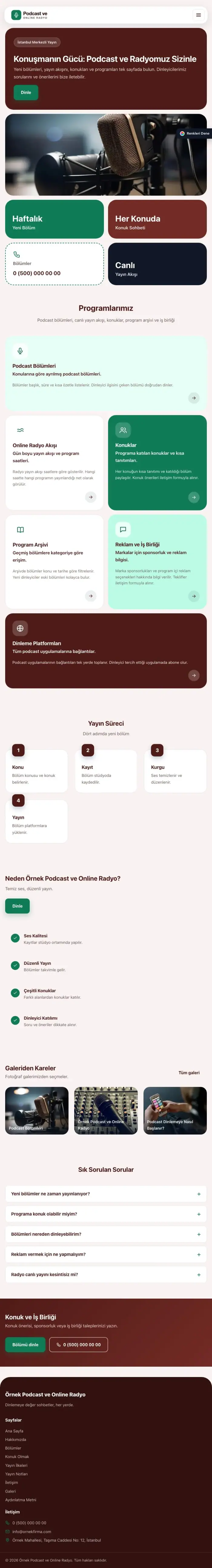 Mozaik Bordo Turkuaz – Podcast ve Radyo Web Sitesi tablet görünümü