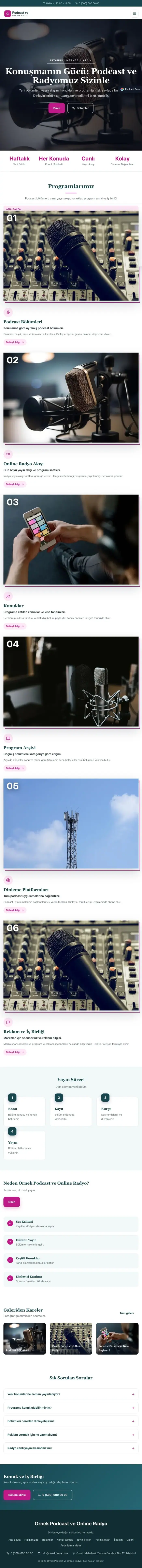 Zigzag Petrol Pembe – Podcast ve Radyo Web Sitesi tablet görünümü