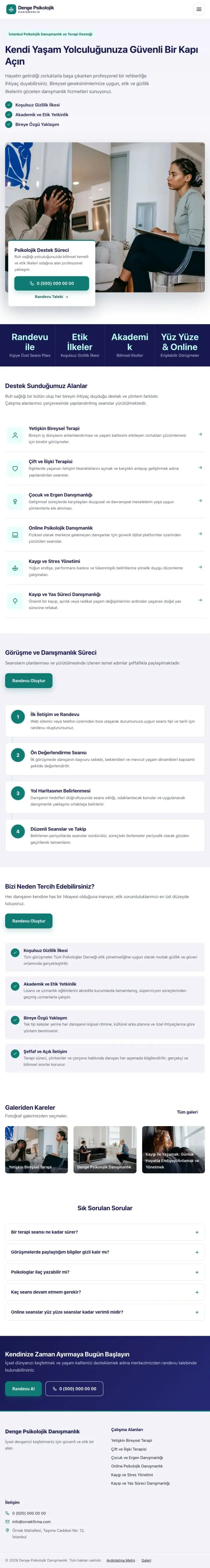 Bölünmüş Lacivert Turkuaz – Psikolog Web Sitesi tablet görünümü