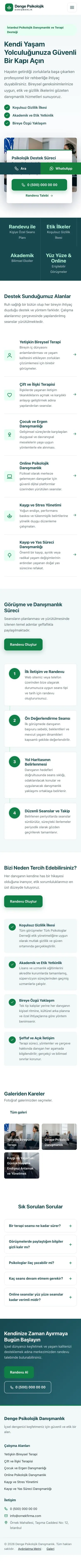 Bölünmüş Petrol Yeşil – Psikolog Web Sitesi mobil görünümü