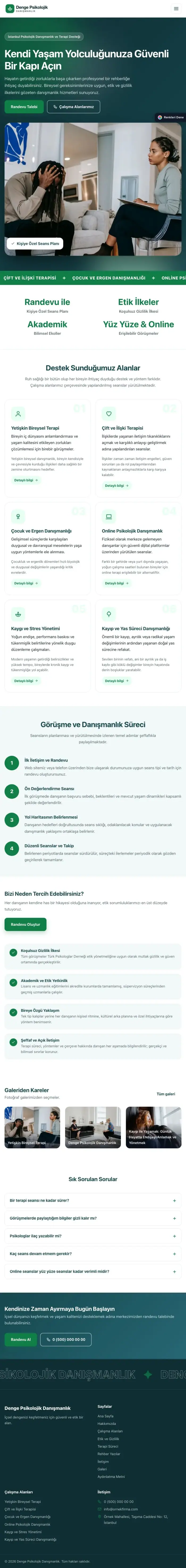 Hareketli Petrol Yeşil – Psikolog Web Sitesi tablet görünümü