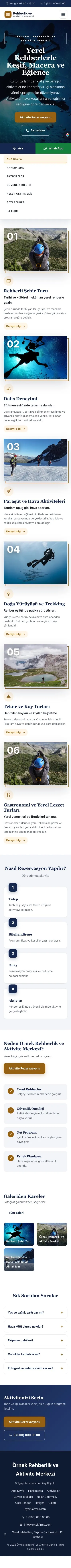 Zigzag Mavi Turuncu – Rehber ve Aktivite Web Sitesi mobil görünümü