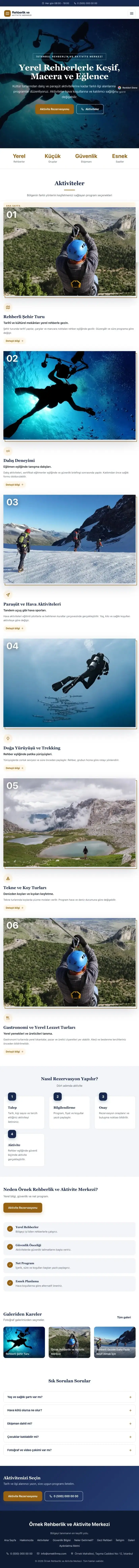 Zigzag Mavi Turuncu – Rehber ve Aktivite Web Sitesi tablet görünümü
