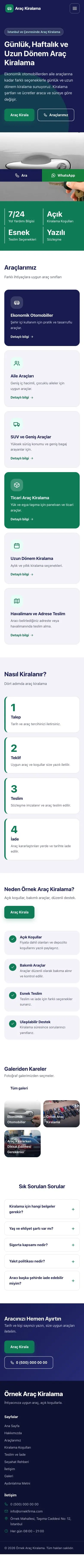 Blok Lacivert Turkuaz – Rent a Car Web Sitesi mobil görünümü