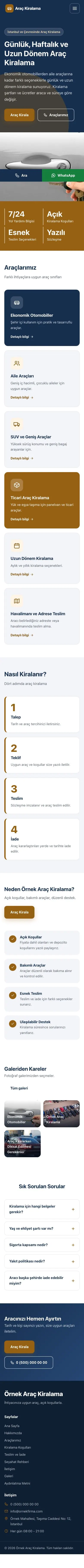 Blok Mavi Turuncu – Rent a Car Web Sitesi mobil görünümü