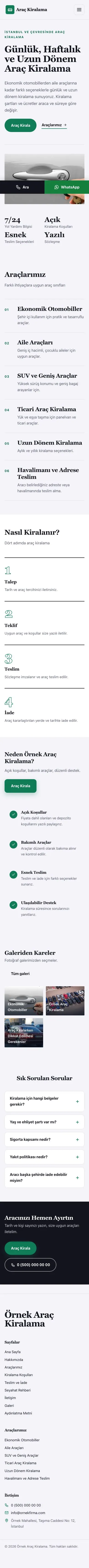 Editoryal Lacivert Turkuaz – Rent a Car Web Sitesi mobil görünümü