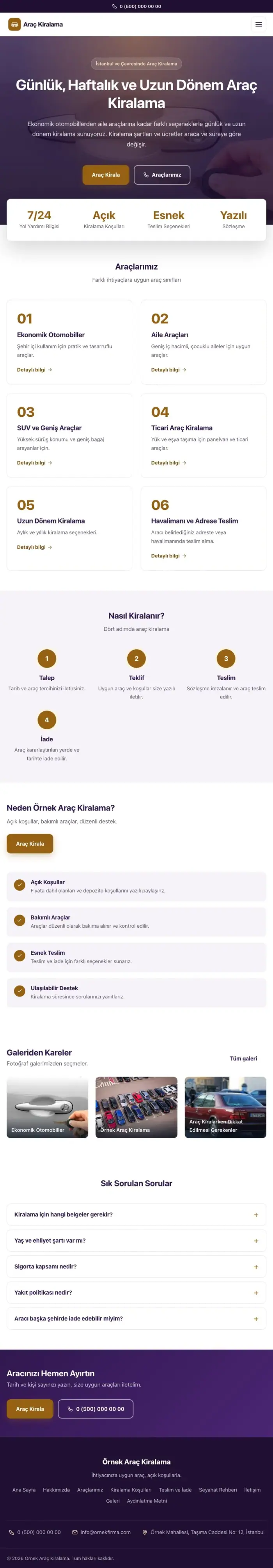 Merkez Mor Turuncu – Rent a Car Web Sitesi tablet görünümü